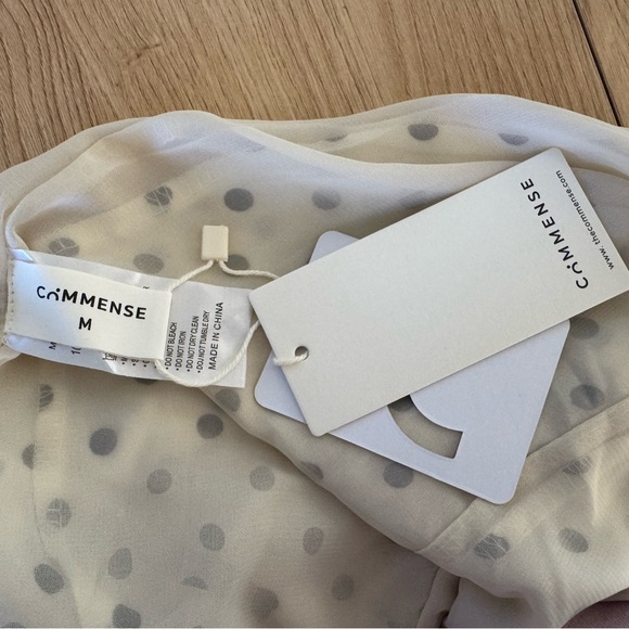 Commense Black and White Polka Dot Midi Dress - Picture 4 of 4